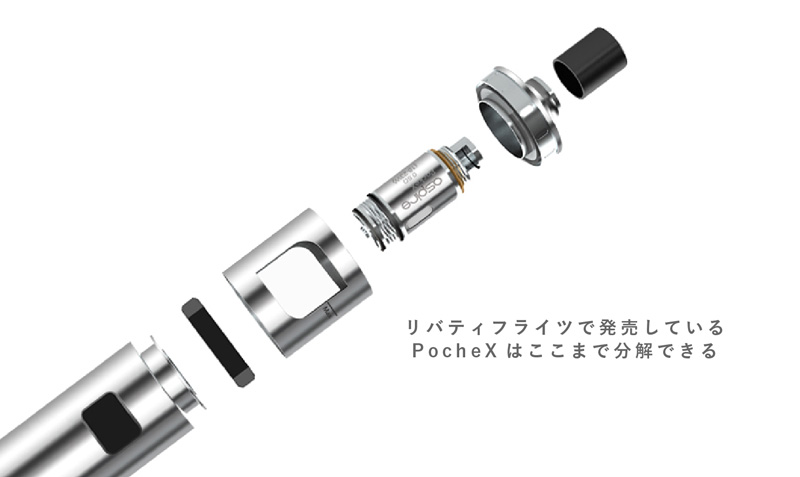 リバティフライツで発売しているPocheXはここまで分解できる